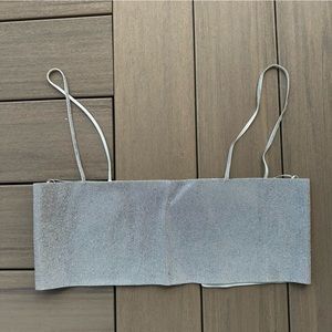 Bedazzled Silver Crop Top